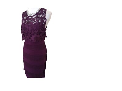 phase eight Purple Magenta Lace Panelled Wiggle Dress Size 16 Length 40 |  eBay UK