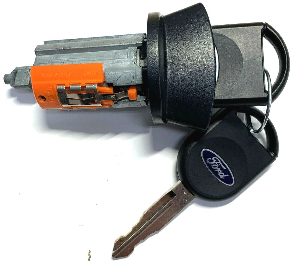 FORD OEM IGNITION SWITCH LOCK CYLINDER WITH 2 OEM LOGO TRANSPONDER CHIPPED KEYS - Image 3 of 3
