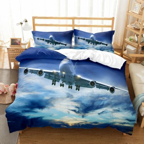 Avion avion couverture en duvet housse de lit lit lit double ensemble - Photo 1/11