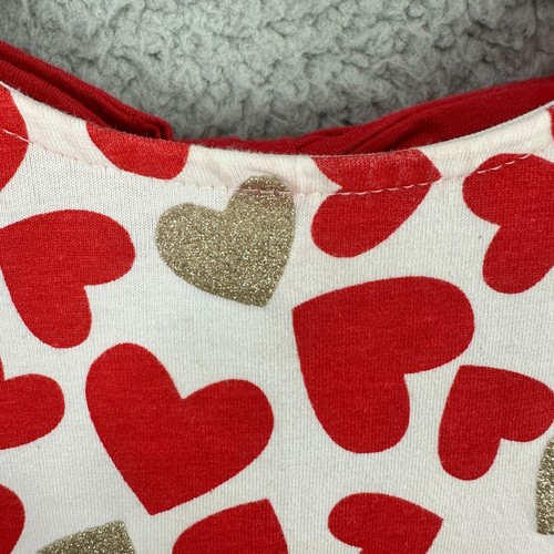 Tommy Bahama Dress Girls 7 Red Glitter Heart Bow Ruffle Kawaii Playful Whimsical - Picture 5 of 7