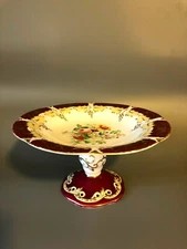 Antique England Design Registry Compote / Centerpiece Hand Painted (19 c )