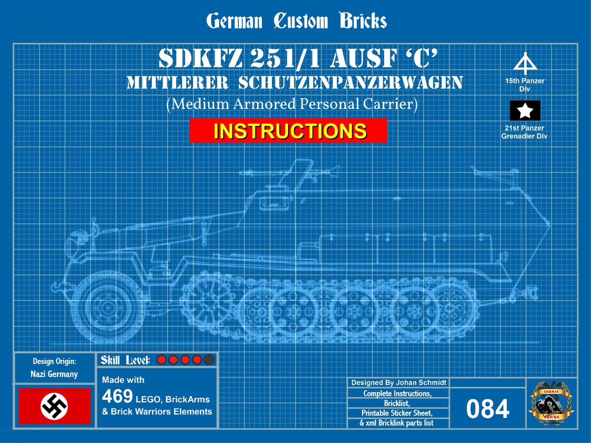 Lego - SdKfz 251/1, Ausf C Halftrack - Digital Instructions