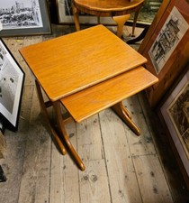 Jentique Vintage Retro Teak Pair Nesting Tables 1960s high quality