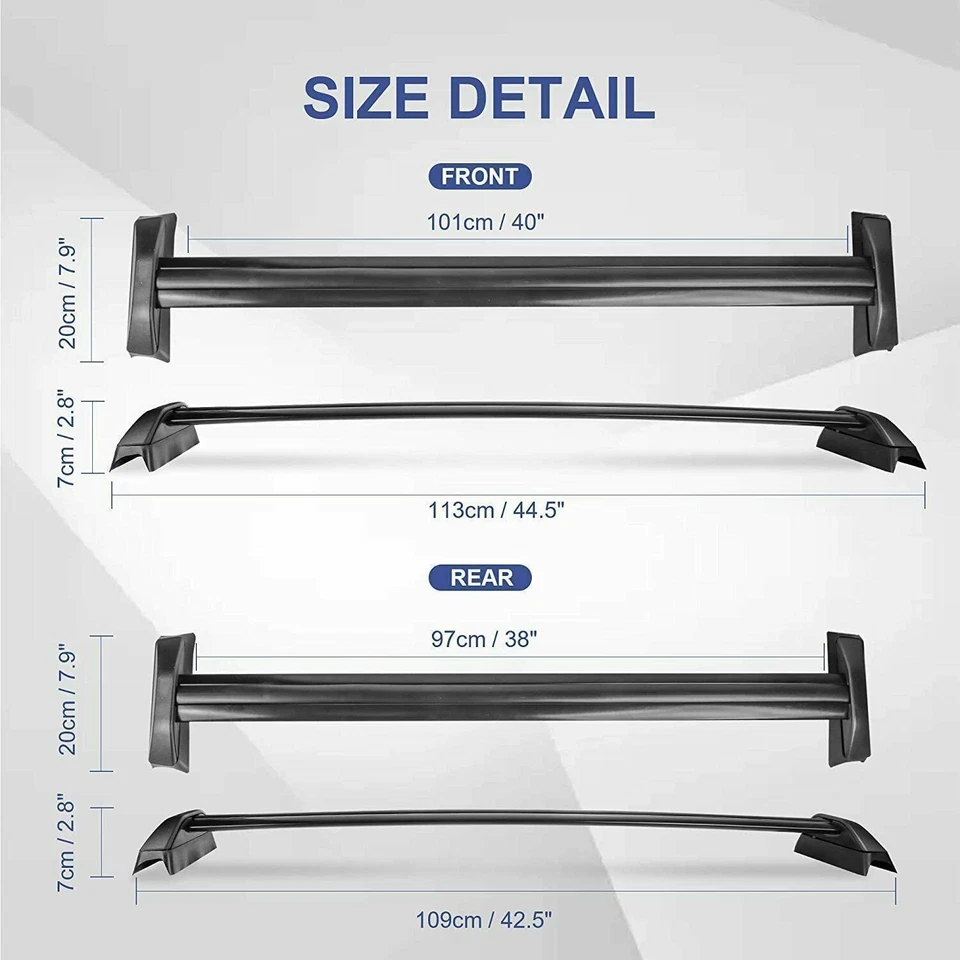 Barra transversal de riel de techo de aluminio 2 piezas apta para Honda CRV CR-V 2002-2006 Foto 2 de 4