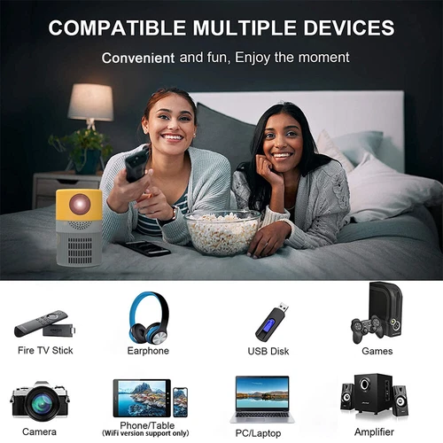 4K Mini Projector 12000 Lumen LED 1080P WiFi Bluetooth UHD Portable Home Theater - Picture 8 of 12