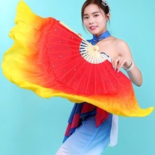 Dance Fan Twist Yangko Fan Square Dance Fan Double-sided Red and Yellow