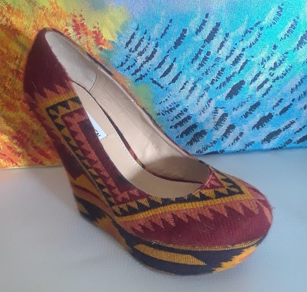 Steve Madden Pammyy Multi Color Wedge Heel Women US