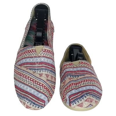 Bobs Skechers Women 9 Tan Multicolor Aztec Boho Hippie Cottage Flats NWOT NEW