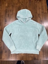 Athleta Girl So Snug Sherpa Hoodie Fleece Pullover Mint Green Size XXL 16 Thumb
