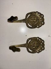 vintage brass wall mounted hooks antique