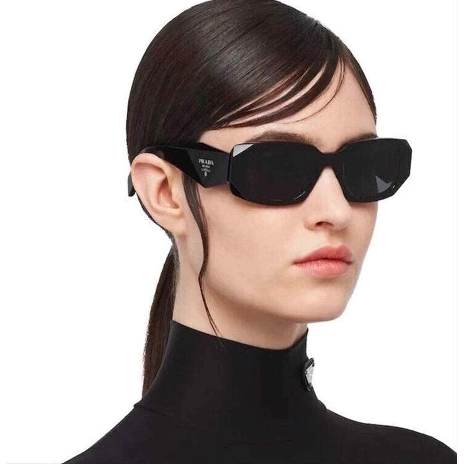 Prada — PRADA PR 17WS 1AB5SO Black Dark Grey Lens UNISEX Sunglasses AUTHENTIC NEW
