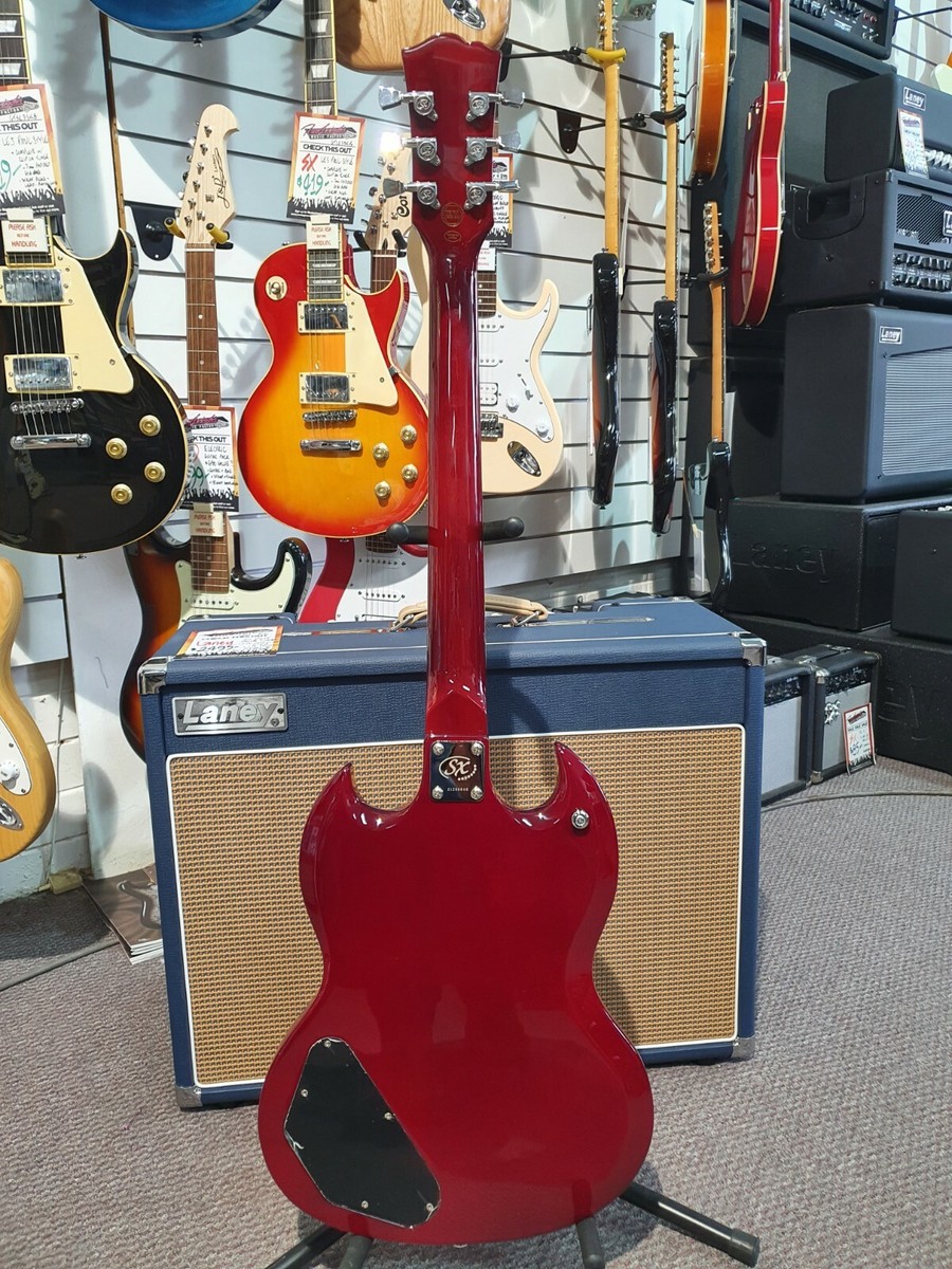 レッド SGスタイル エレキギター SX 'SG' Style Electric Guitar Pack in Humbucker Wine Red