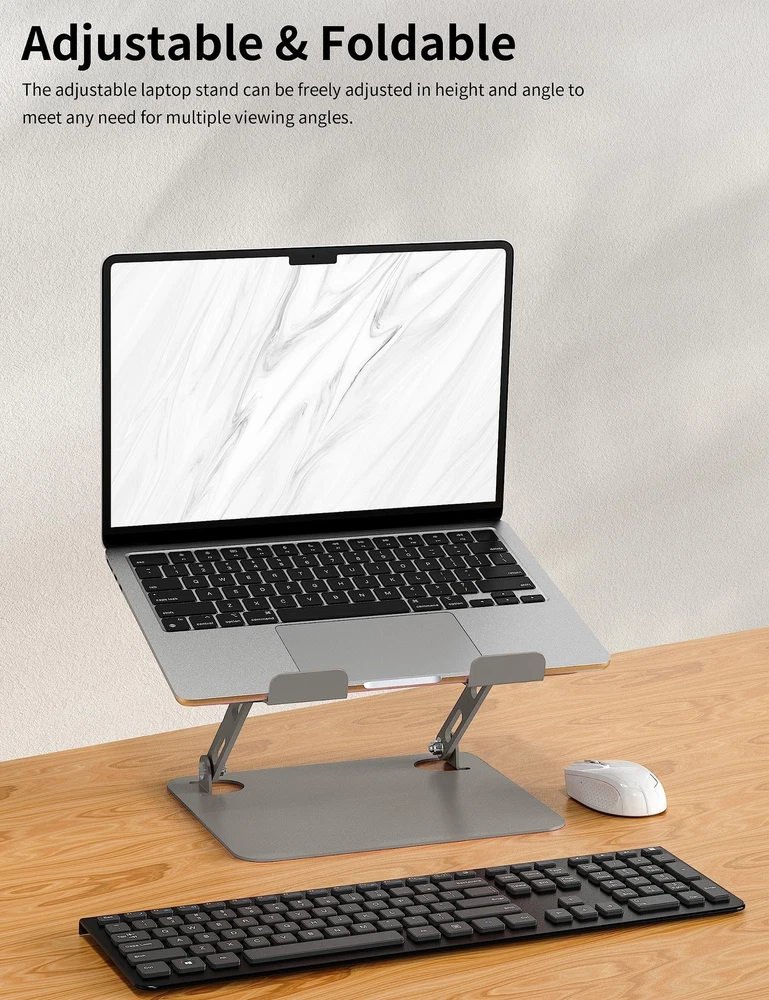 Laptop Stand for Desk, Portable Adjustable Laptop Riser, Ergonomic Design Com...