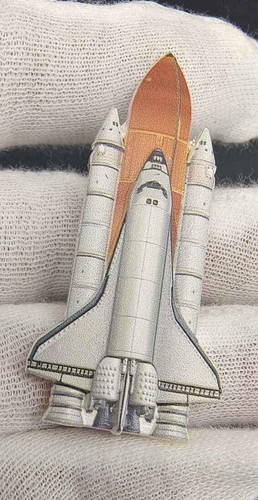 Space Shuttle Challenger Gold Silver Coin NASA Stars & Stripes Flag Trek Wars UK - Picture 13 of 24