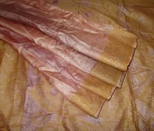 BVH WEARABLE PURE SILK Vintage Sari 5yds 21OCT4201 X07 E566 Wine Peach ABCKB