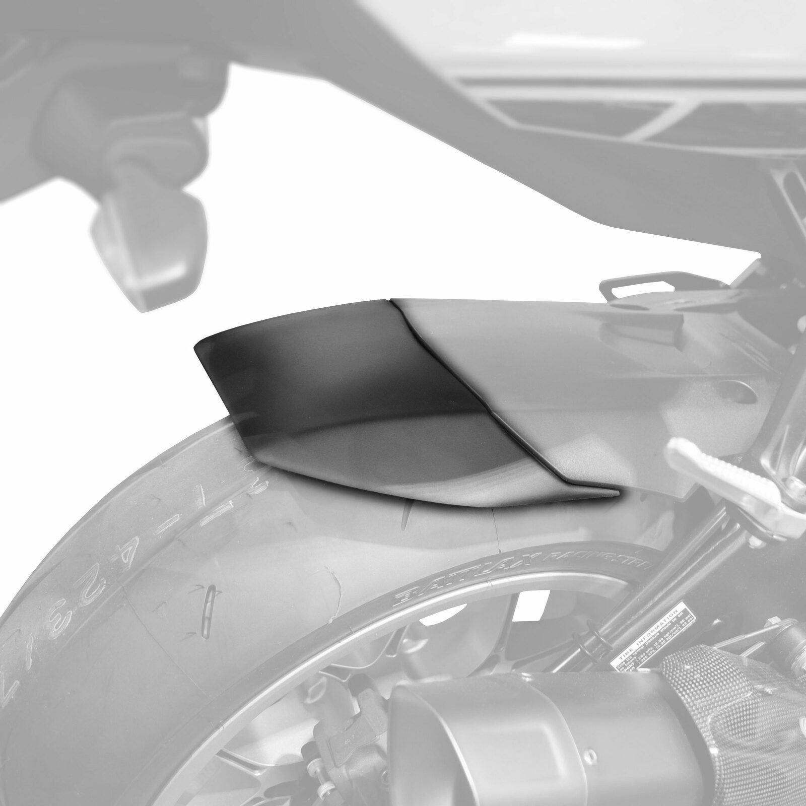 Pyramid Rear Hugger Extension Black for Yamaha YZF-R1M 15-