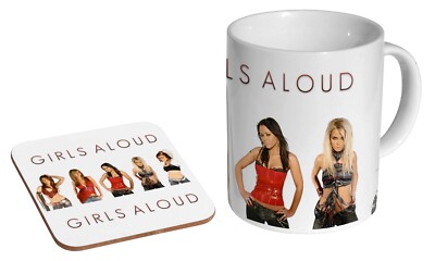 Mädchen laut weiß - Kaffee-/Teebecher und Untersetzer Geschenkset