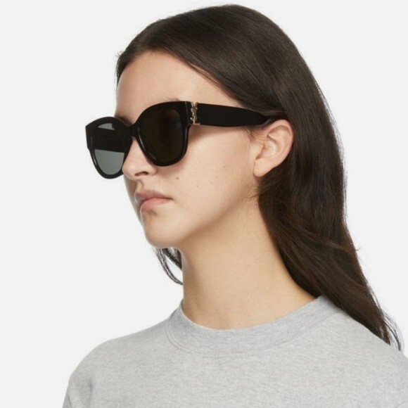 Nuovo con etichette! Occhiali da sole YSL Saint Laurent monogramma acetato 56 mm occhio di gatto