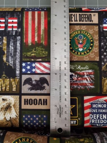 Army, Military Fabric•1yd BTY! 100% Cotton Black/Multi•Customer Fav! Fast Ship! - Picture 4 of 5