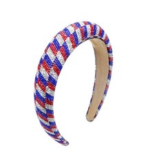 4Th of July Rhinestone Headbands for Women Girls Stripes Twist Hairband for Girl