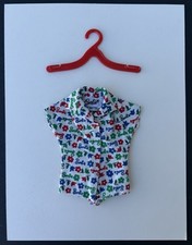 Vintage Barbie FUN AT THE FAIR #1624 Logo Print Bodysuit Blouse Tagged EXC