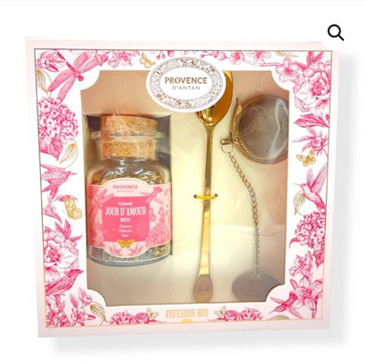 Provence d Antan Gift Box with 1 Jar 50g of Hibiscus Organic Tea + 2 accessories