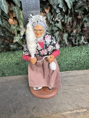 M Chave Aubagne Santon De Provence Terrakotta Weberin Dame Figur