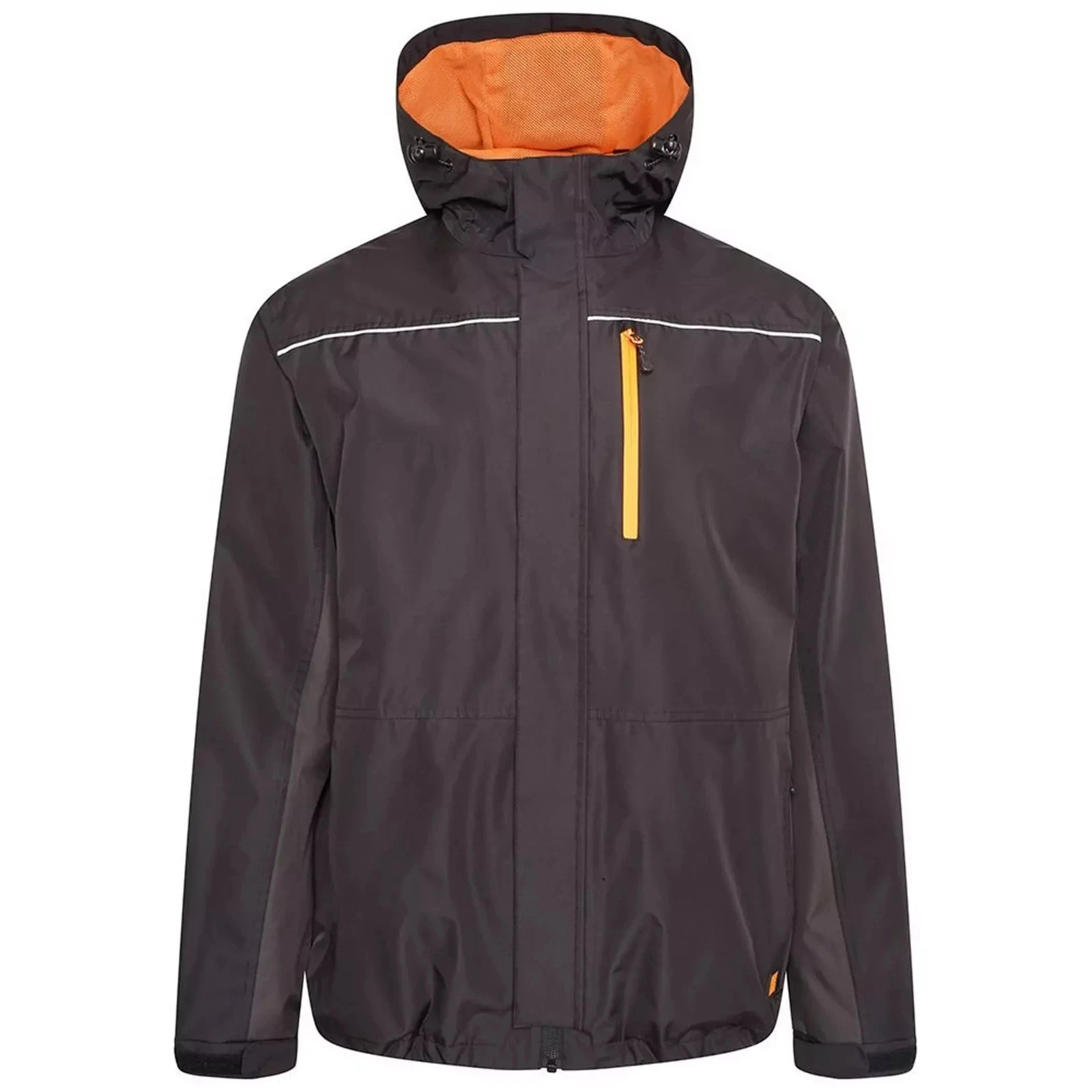 MENS WORKTOUGH WATERPROOF JACKET BLACK/ORANGE SN99 SIZE LARGE RRP£37 NEW