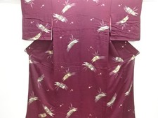 7570772: JAPANESE KIMONO / ANTIQUE KIMONO / SILK / KINSHA / BAMBOO