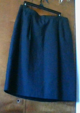NWT Sag Harbor Stretch Skirt Size 16 Black Knee Length 2-Pocket Zip Up Back Slit