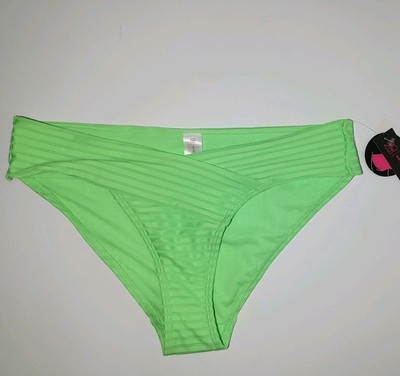 No Boundaries Bikini Bottom M (7-9) Wide Rib , Neon Green