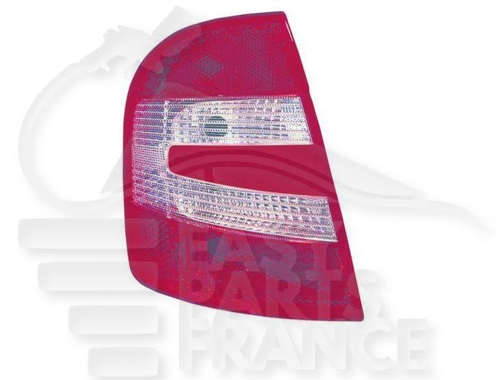 Feu arrière-gauche Skoda Fabia 3/5 portes de 2004 à 2007 bloc optique rouge et cristal