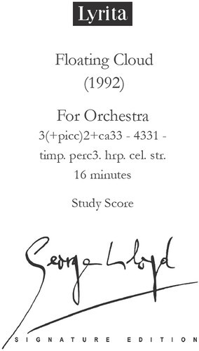 Lloyd: Floating Cloud for Orchestra - Study Score [Used Very Good ]