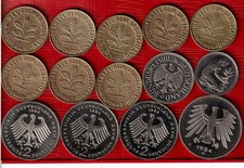 FRG 14 DIFFERENT 10 50 PFENNIG AND 1 2 5 DM FROM 1949 + 49 x 2 PFENNIG FROM 1950 (63)