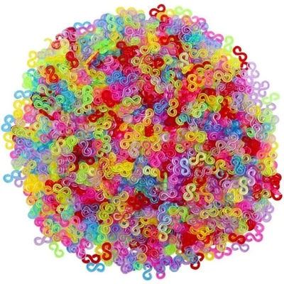 100PC Plastic S clips For Loom Bands Refill Knit Kit DIY Ring Jewellery Bracelet