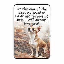 Imán de nevera de cocina regalo familiar para perros Chihuahua I Will Always Love You 3"x4"
