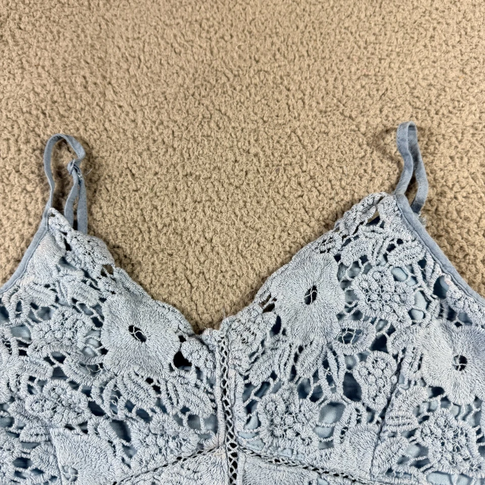 Ambiance женщин цветочный крючком богемное укороченный кокетка кружева Майка серый размер L - Изображение 3 из 4