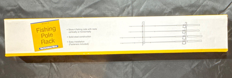 The Container Store 4-Rod Fishing Pole Rack Steel, Easy Installation