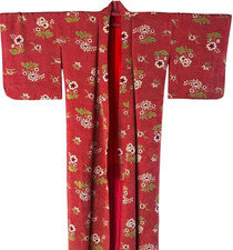 1950's Vintage Japanese Silk KIMONO Kimono Gown Robe Antique ,length 156cm