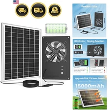 Solar Fan Exhaust Cooling Ventilator with Battery Timer 25W for Greenhouse
