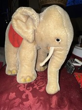 Steiff Elefant ca. 20cm - Mohair - Beige mit roter Satteldecke - Top Zustand! (