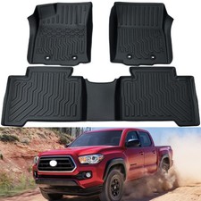 All Weather Car Floor Mats for 2018-2023 Toyota Tacoma Double Cab, Durable TPE