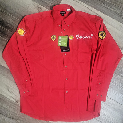 Ferrari Formula 1 Shell V-Power Racing Long Sleeve Shirt Size XL NWT