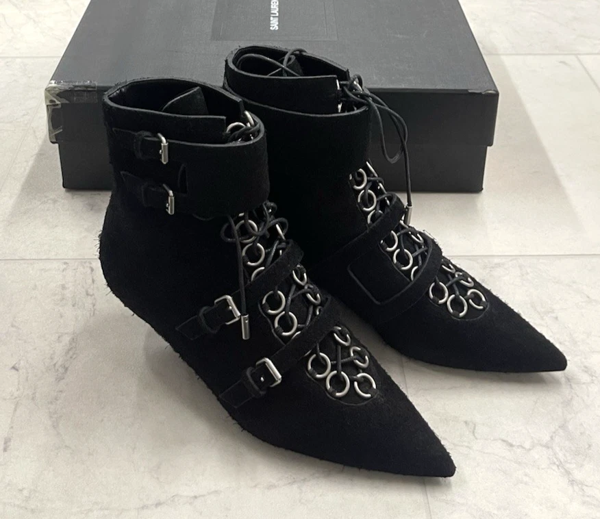 NUEVO EN CAJA Botines Saint Laurent Blaze Gamuza en Negro Talla:38 (US 8) Foto 2 de 4