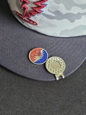Grateful Dead 13 Point Lightening Bolt Golf Marker Magnetic Hat Clip! Red & Blue