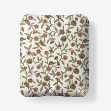 Garden Florals Premium Smooth Wrinkle-Free Sateen Fitted Bed Sheet - Cream Mu...