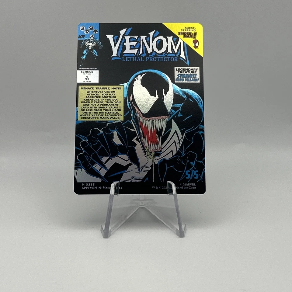Magic MTG Venom Eddie Brock Borderless Foil 0233 Marvel Spider-Man - Image 2 of 2