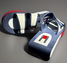 Sandalias gruesas vintage Tommy Hilfiger con plataforma de espuma | Mujer 7,5 M | Logotipo de bandera