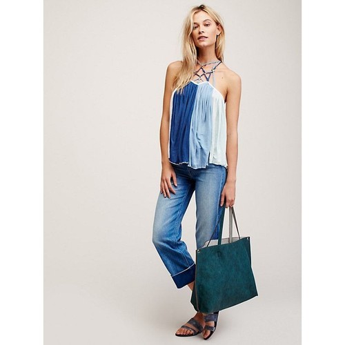 Nuovo Free People Magic Swing Tank Macramè $88 PICCOLO blocco colore blu e bianco - Foto 5 di 6