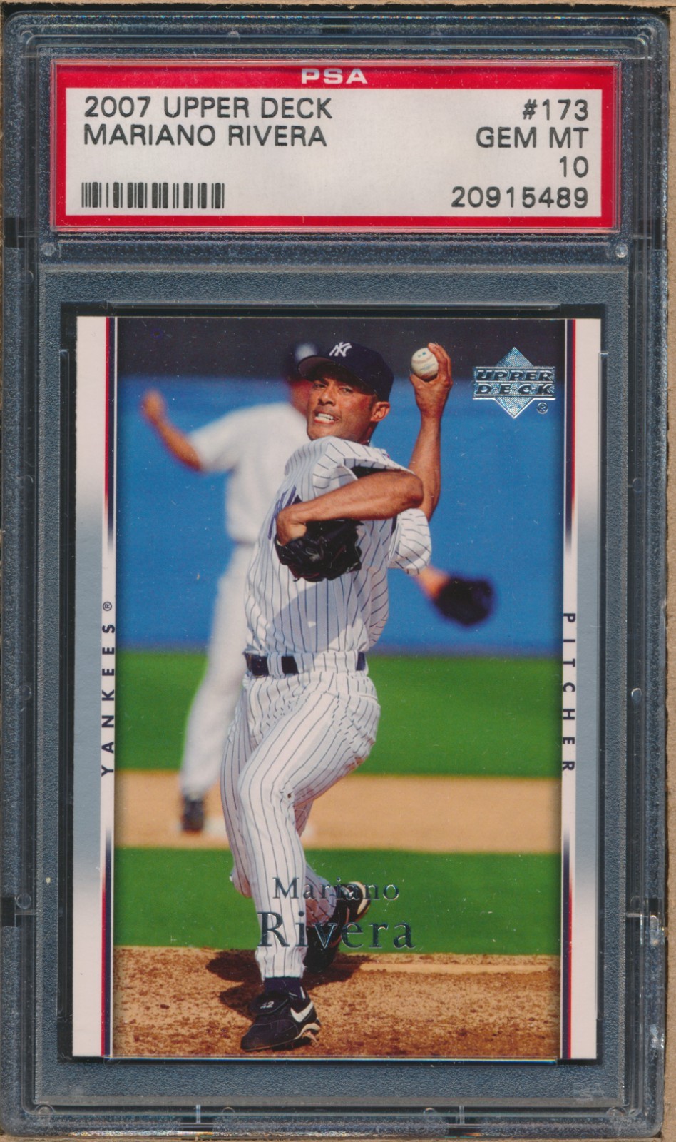 2007 UPPER DECK #173 MARIANO RIVERA PSA 10 GEM MT Registry Card. YANKEES